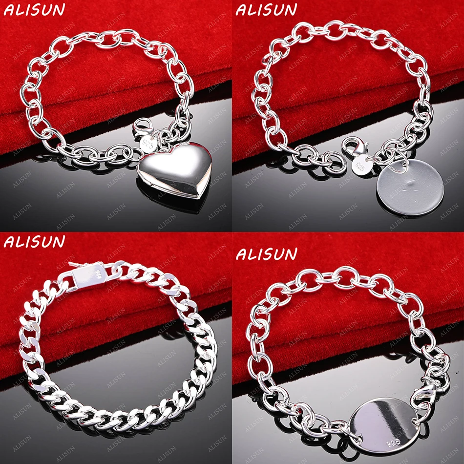 

ALISUN 925 Sterling Silver Design Geometric Bracelets For Women Men Charm Trend Birthday Gifts Fashion Party Fine Jewelry