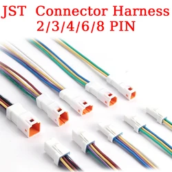 5/20/100Pcs 2P 3P 4P 6P 8P 0.6 MM Waterproof Wire Plug Male And Female Socket With Cable JST JWPF Electrical Connectors