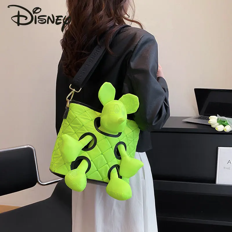 Disney Mickey New Women's Crossbody Bag Fashion High Quality Men's Shoulder Bag Cartoon Casual Versatile Large Capacity Doll Bag