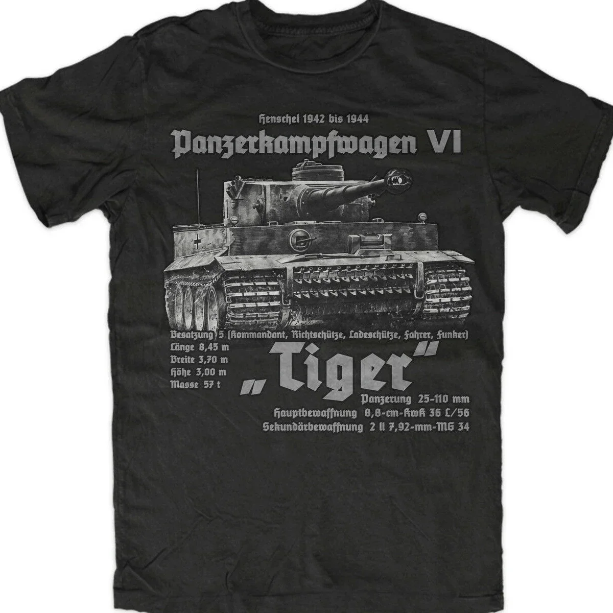 WW2 Wehrmacht Tank Force King Tiger Tank T-Shirt. Summer Cotton Short Sleeve O-Neck Mens T Shirt New S-3XL