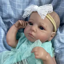 50CM Reborn LouLou Awake Full Vinyl Body  Girl Washable Newborn Baby Doll Reborn 3D Skin Tone Visible Veins Doll For Kids Gift