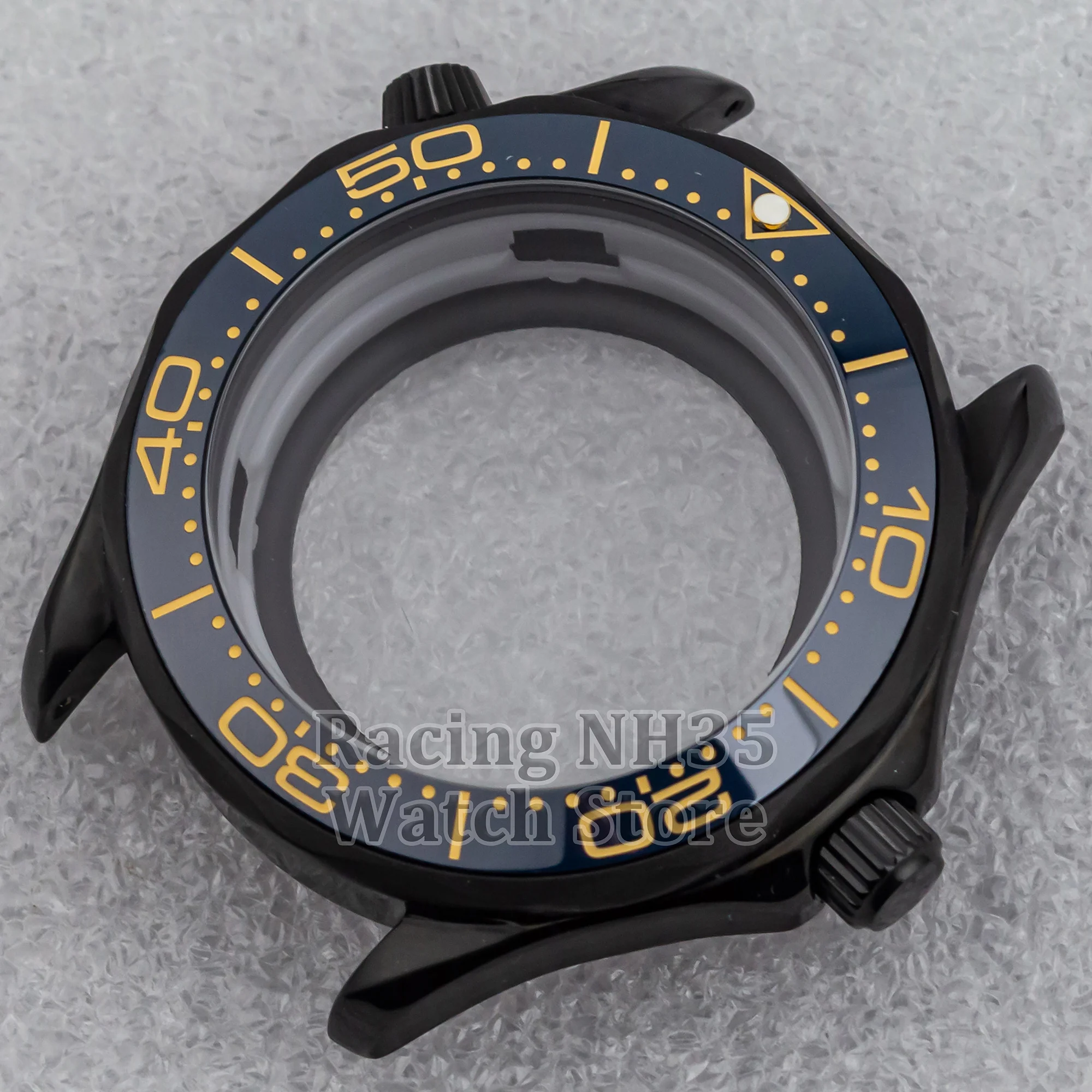 41mm Diving Watch Case Stainless Steel Bezel Domed  For Seamaster 300 10ATM Waterproof Fit NH35 NH36 Movement Watch Parts