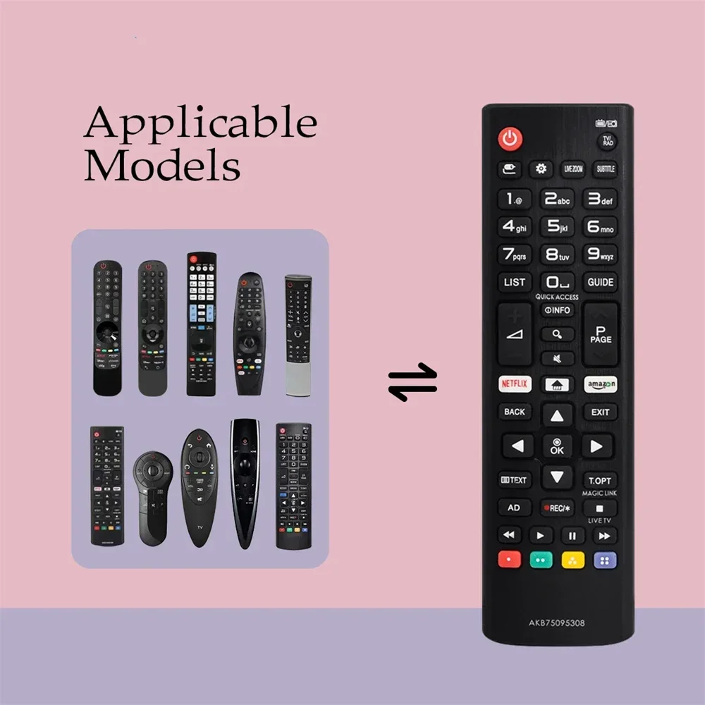 Universal Remote Control Replacement Black D-Pad Learning IR Remote Control Electronics For AKB75095308 SMART TV 433MHZ