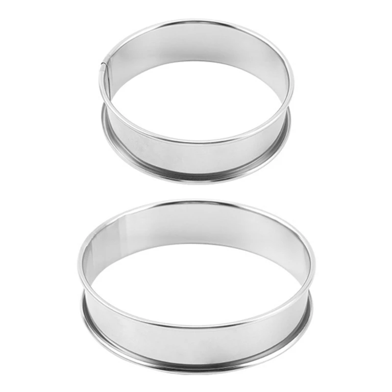 2025 New Home Baking Muffins and Tarts Rings Practical Stainless Steel Nonstick Baking Rings for Muffins Crumpet and Tarts