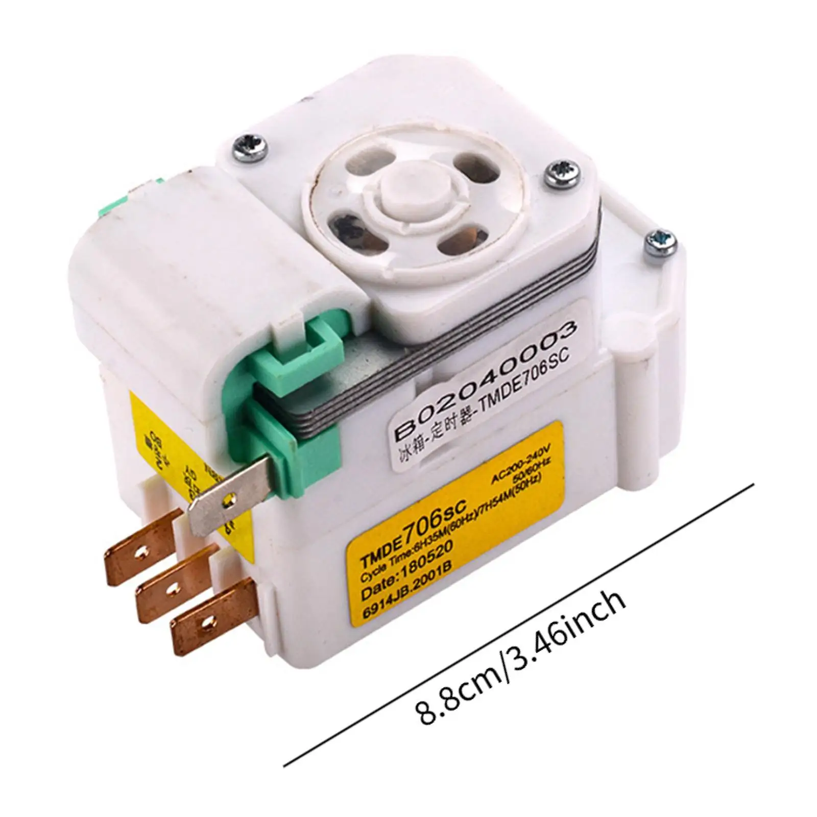 Minuterie de dégivrage pour réfrigérateur, remplacement Tmde706SC AC200-240V, Installation facile, minuterie de dégivrage pour congélateur, pièce de réfrigérateur robuste 50/60Hz