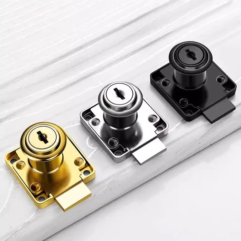 Desk drawer lock, cabinet door bedside table concealed extended lock, anti-theft lock universal type