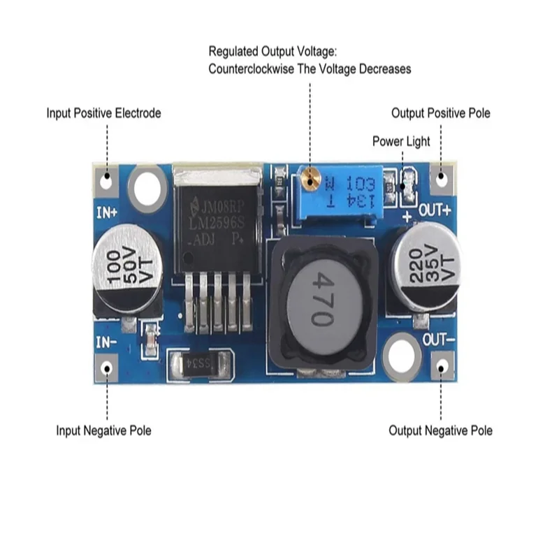 LM2596s DC-DC step-down power supply module 3A adjustable step-down module LM2596 voltage regulator 24V 12V 5V 3V