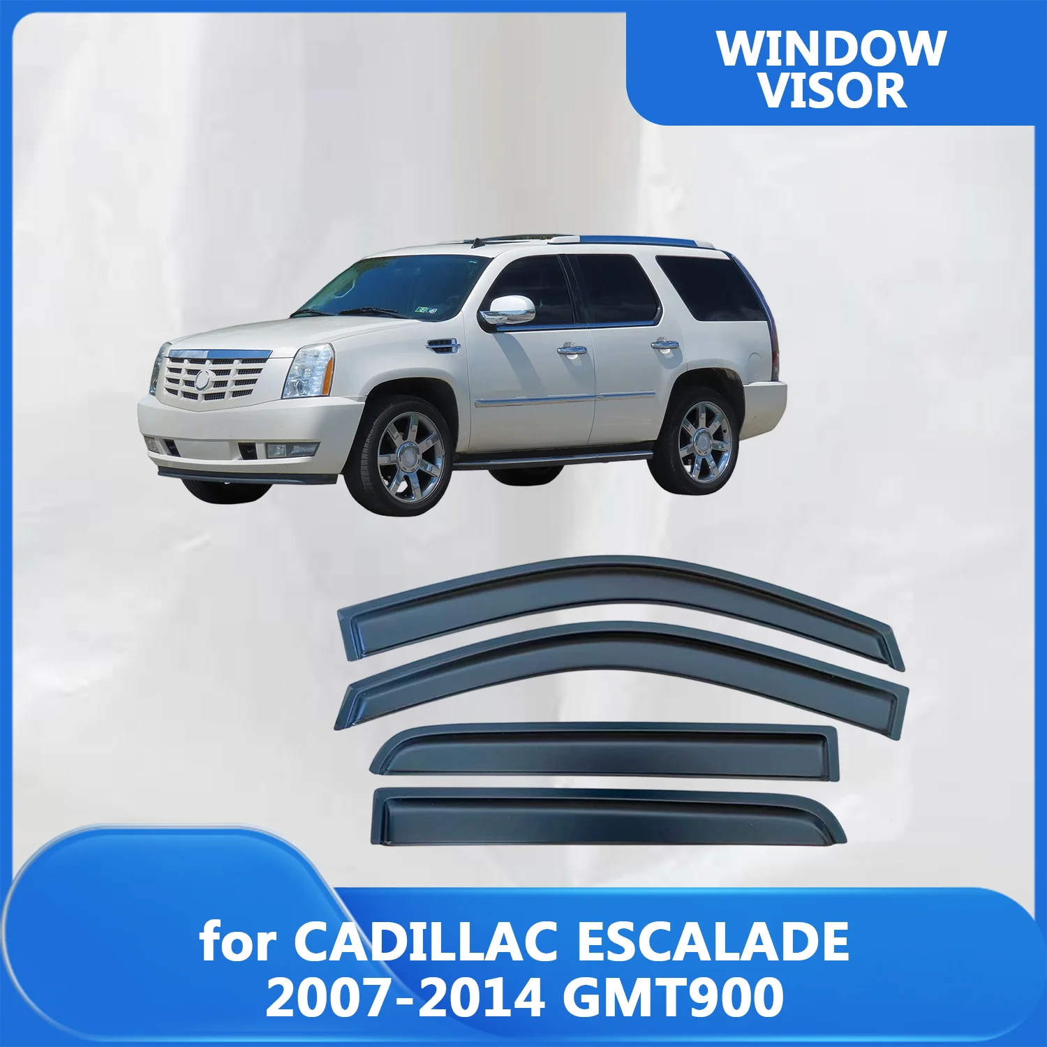 

Window Visor for Cadillac ESCALADE 2007 2008 2009 2010 2011 2012 2013 2014 Weathershied Door Visor Wind Sun Rain Guards Side