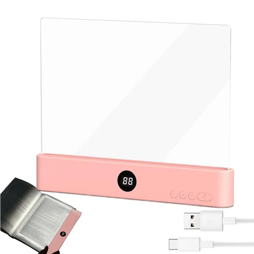 High Quality 3 Colors Reading Lamp With Timer Rechargeable LED Panel Book Lamp Dimmable LED Panel Book Light