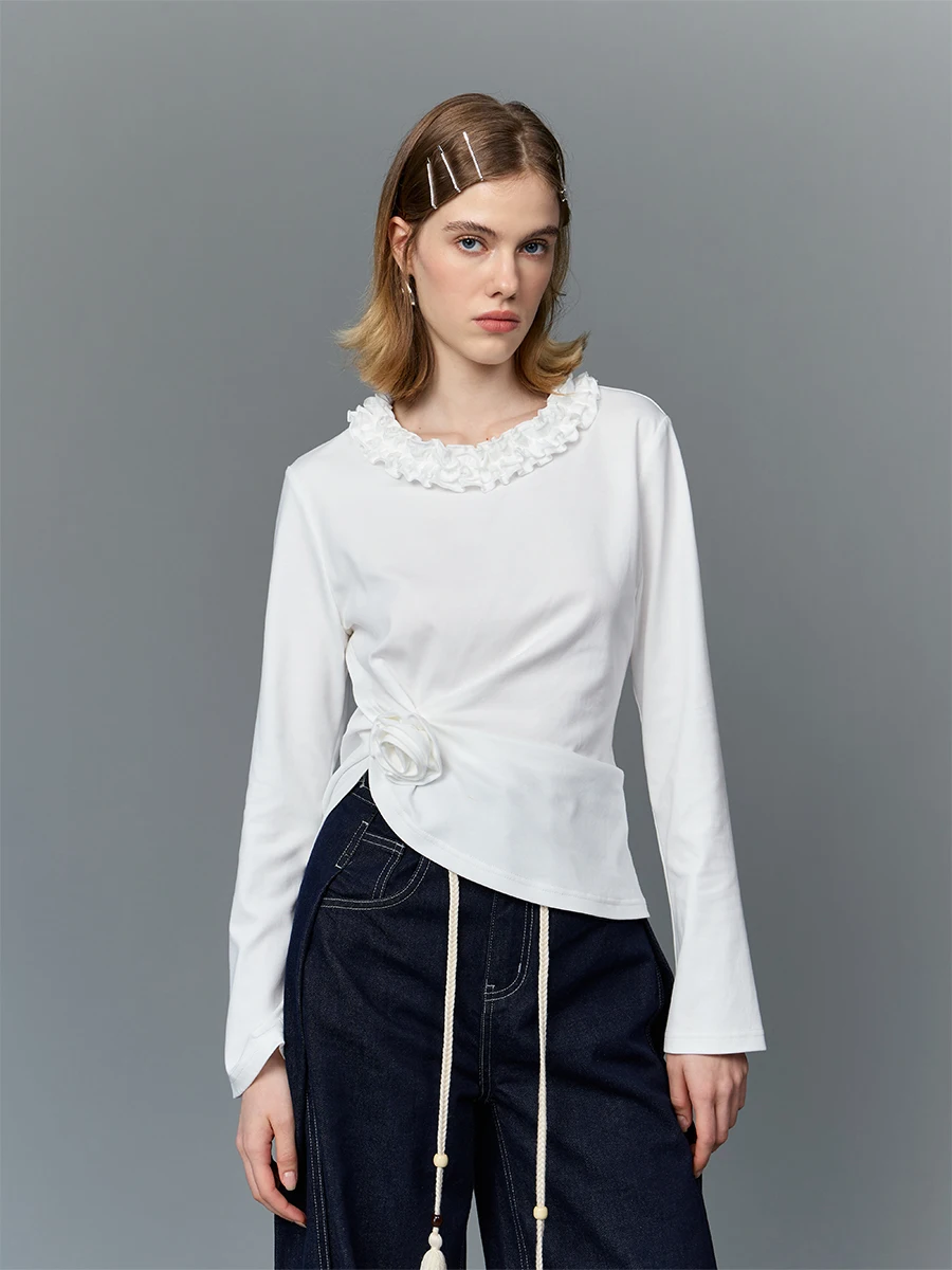 

ClinkClunk Осенне-зимний новый плотный шарф с кружевным цветочным узором, длинный женский топ, повседневный, из хлопкового материала, прямого кроя