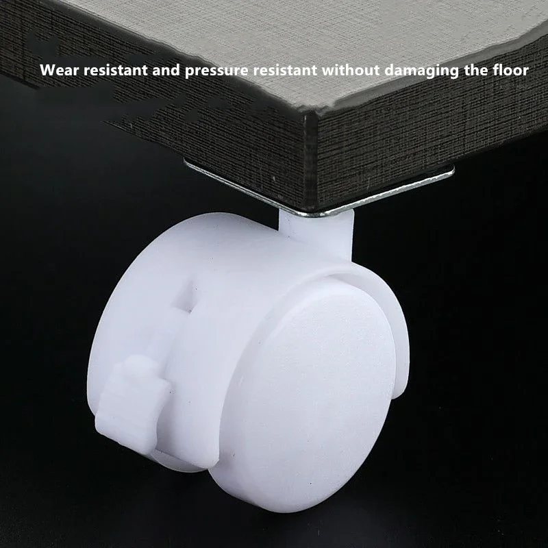4 Pcs/Lot White 1.5 Inch Flat/Straight /Screw Universal Wheel Storage Rack Table Furniture Pulley Cabinet Display Crib Caster