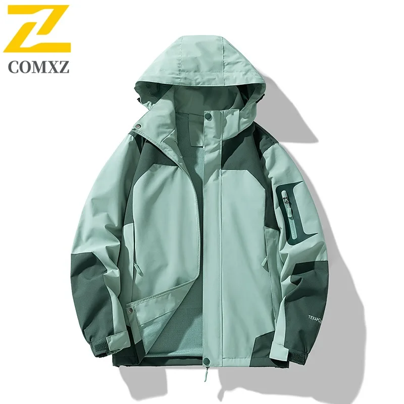 

COMXZ Premium Men Jacket Hooded Outdoor Mountaineering Lightweight Coat Casual Daily Style Windproof Autumn New Clothing