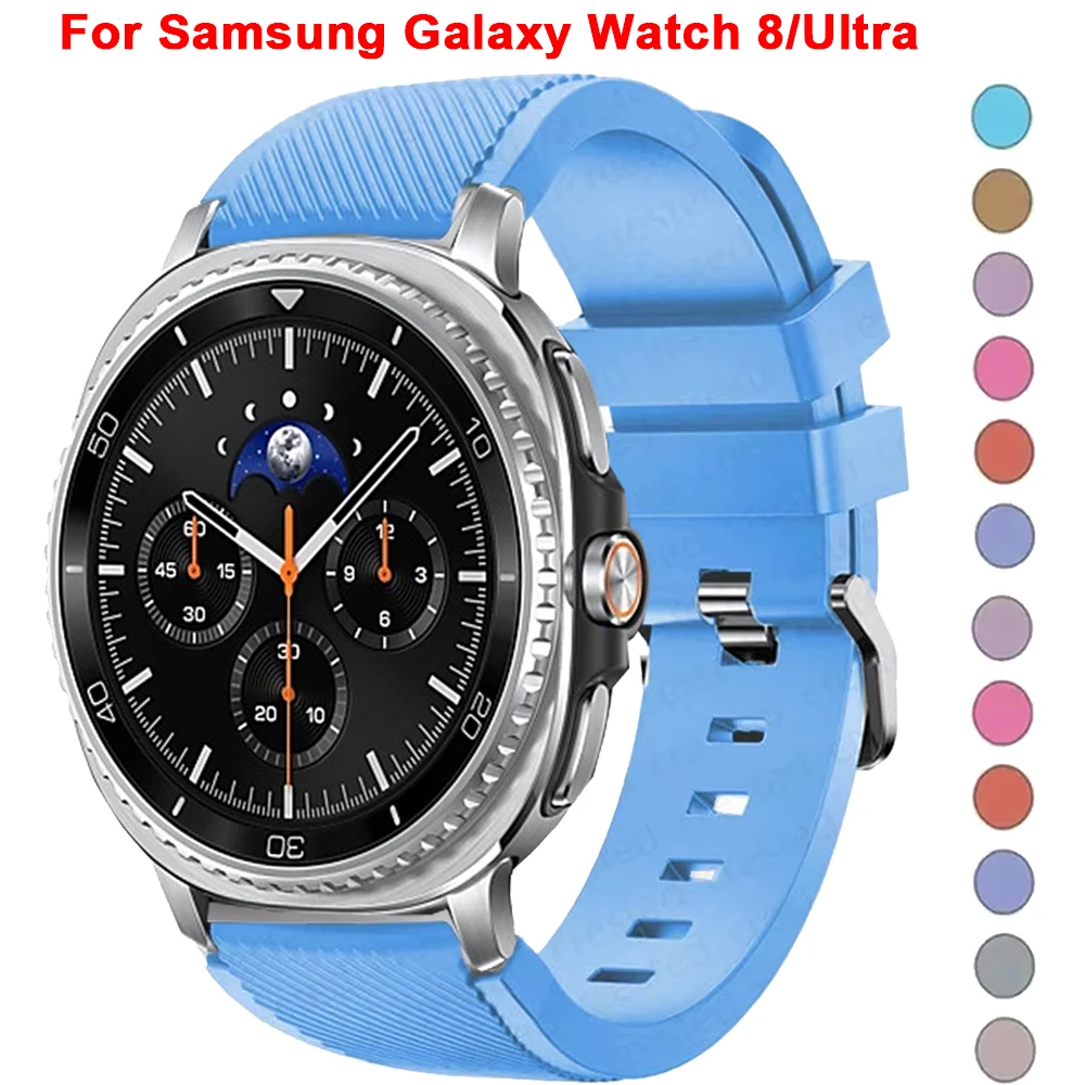 삼성 갤럭시 워치 8 40mm 44mm/8 클래식 밴드 액세서리 스포츠 팔찌 갤럭시 워치 7 울트라 워치밴드용 실리콘 스트랩