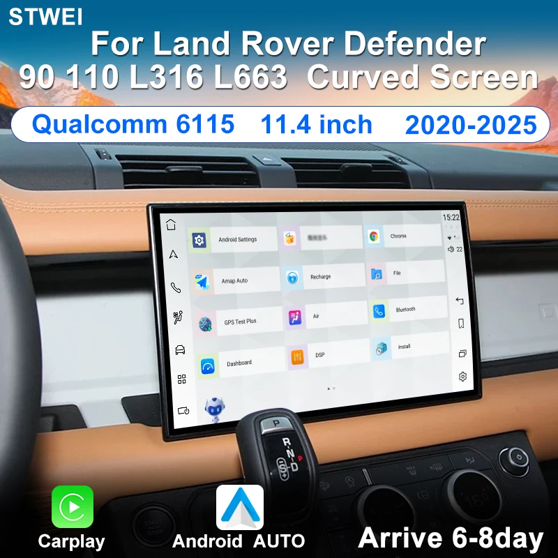 

For Land Rover Defender 90/110/130 /L663 2020-2025 11.4-inch Car Radio Multimedia Player Curved High-Definition Screen Wireless