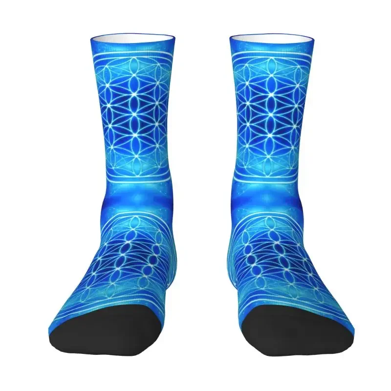 

Luxury Elegant Flower Of Life Mens Crew Socks Unisex Kawaii 3D Print Sacred Geometry Dress Socks