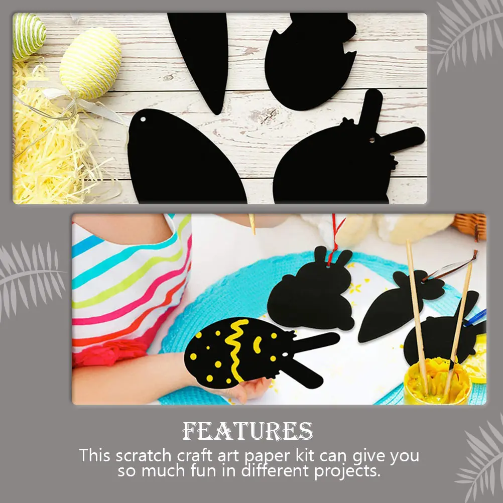Kit artisanal de cartes à gratter, activités de pâques amusantes de haute qualité, jouets pour enfants, bricolage, dessin, jouets en papier à gratter pour enfants
