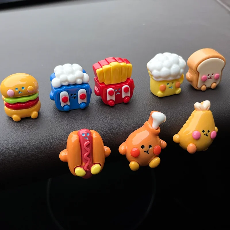 Beer Fries Burger Resin Charms Flatback Cabochon Miniature Simulation Fake Food Play Bastelmaterial Scrapbooking DIY Accessories