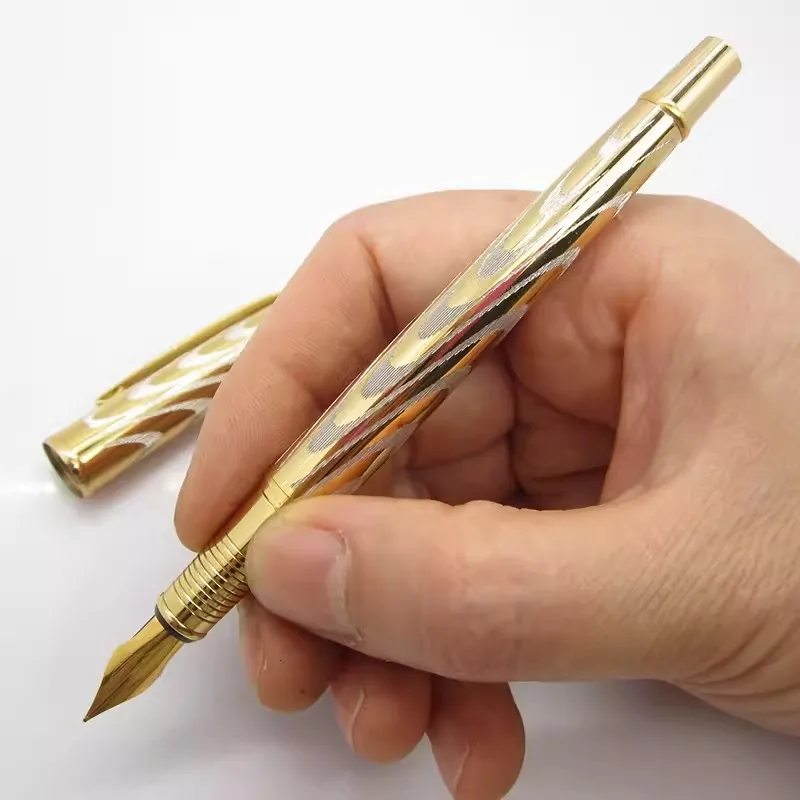 Exquisite  819 Gold Carved Designs Fountain Pen 0.5mm 1990s Iraurita Writing Pens Stationery School Office Supplies