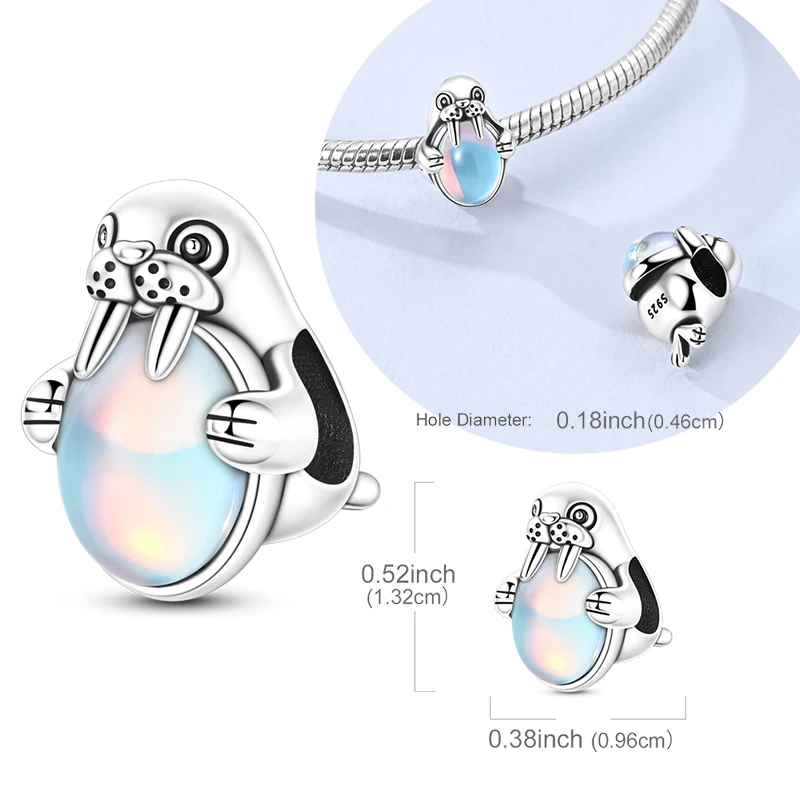 Original 925 Sterling Silver Charms Sea Lion Bead Hug Ball Bead Fit Original Bracelet For Women DIY Accessories Jewelry Gift