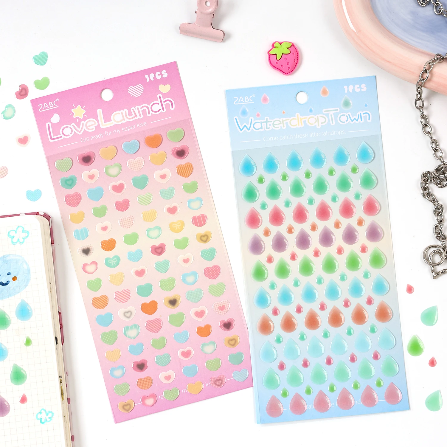 

1PC Moonlight Fairy Tale Series Kawaii Ins Clover Love Drop Adhesive Stickers DIY Diary Phone Case Scrapbook Stationery Stickers