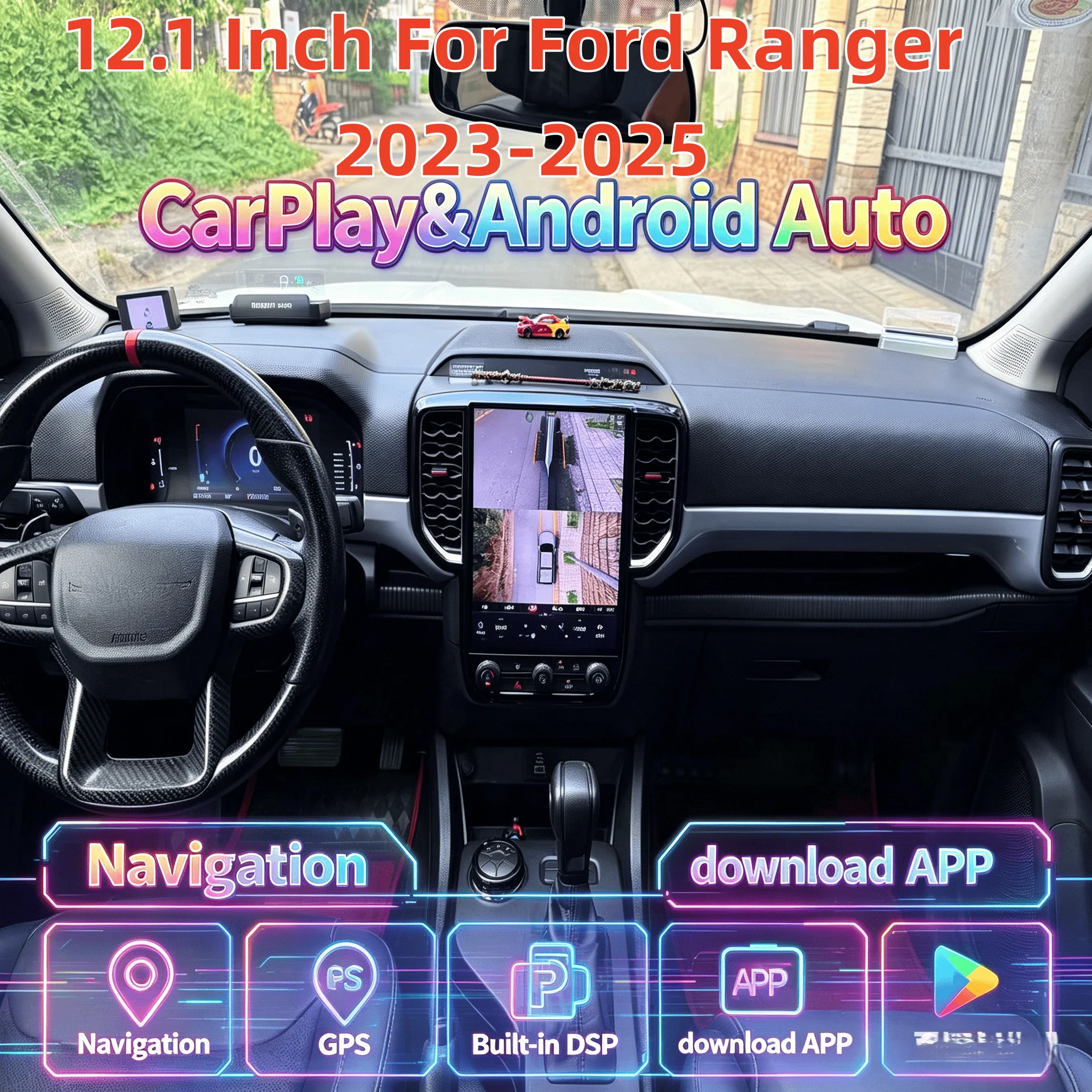 Multimedia Touch Screen Radio For Ford Ranger 2023 2024 2025 CarPlay Android GPS Navigation Stereo Head Unit BT 5.0  Navi Radio