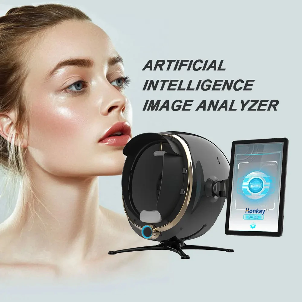 3d dermatoskop 8 spektrum kulit analisis cermin pintar lampu kayu pemindai wajah Uv kulit Analyzer mesin cermin kulit penganalisa