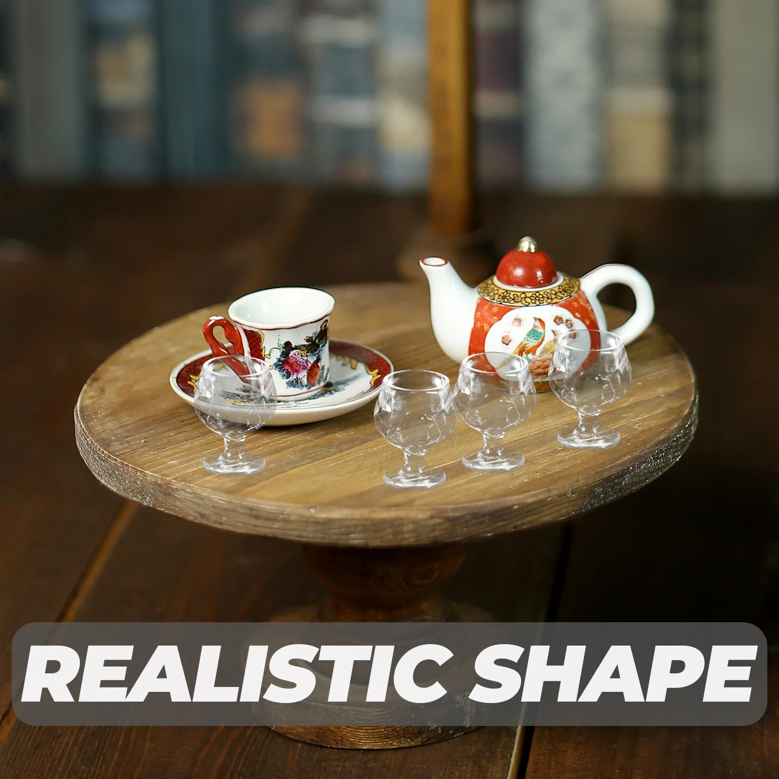 

1 set House Ice Cream Cup Miniature Tableware Plastic Tea Decor for Desserts Long Lasting Color Mini House Kitchen