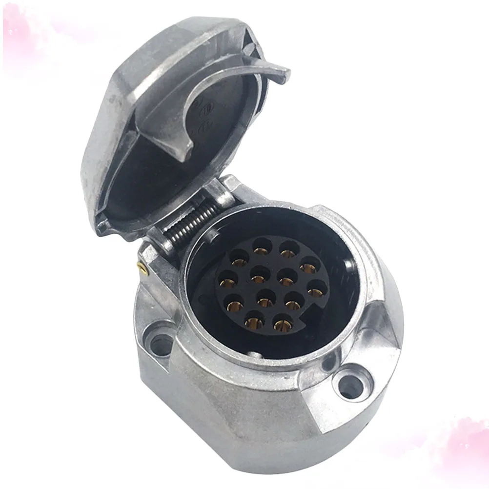 

13 Pin Trailer Plug Connector Car Adapter Waterproof 7 Holes Power Socket Wiring Connector For Car Trailer Pure Copper Points