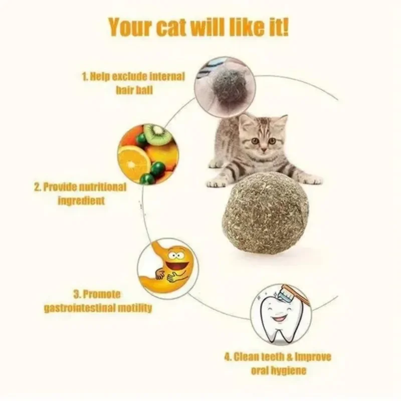 10 Pcs 15mm Healthy Natural Mint Ball Catnip Ball Playing Toy Molars Supplies Pet Snacks Cat Supplies