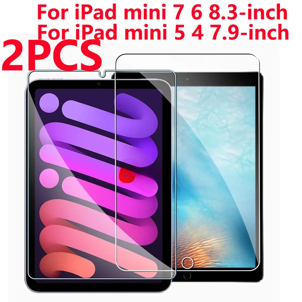 2 Pieces HD Screen Protector Tempered Glass For iPad Mini 7 6 A17 Pro 8.3 inch 2024 2021 Mini 4 5 7.9 Tablet Protective Film