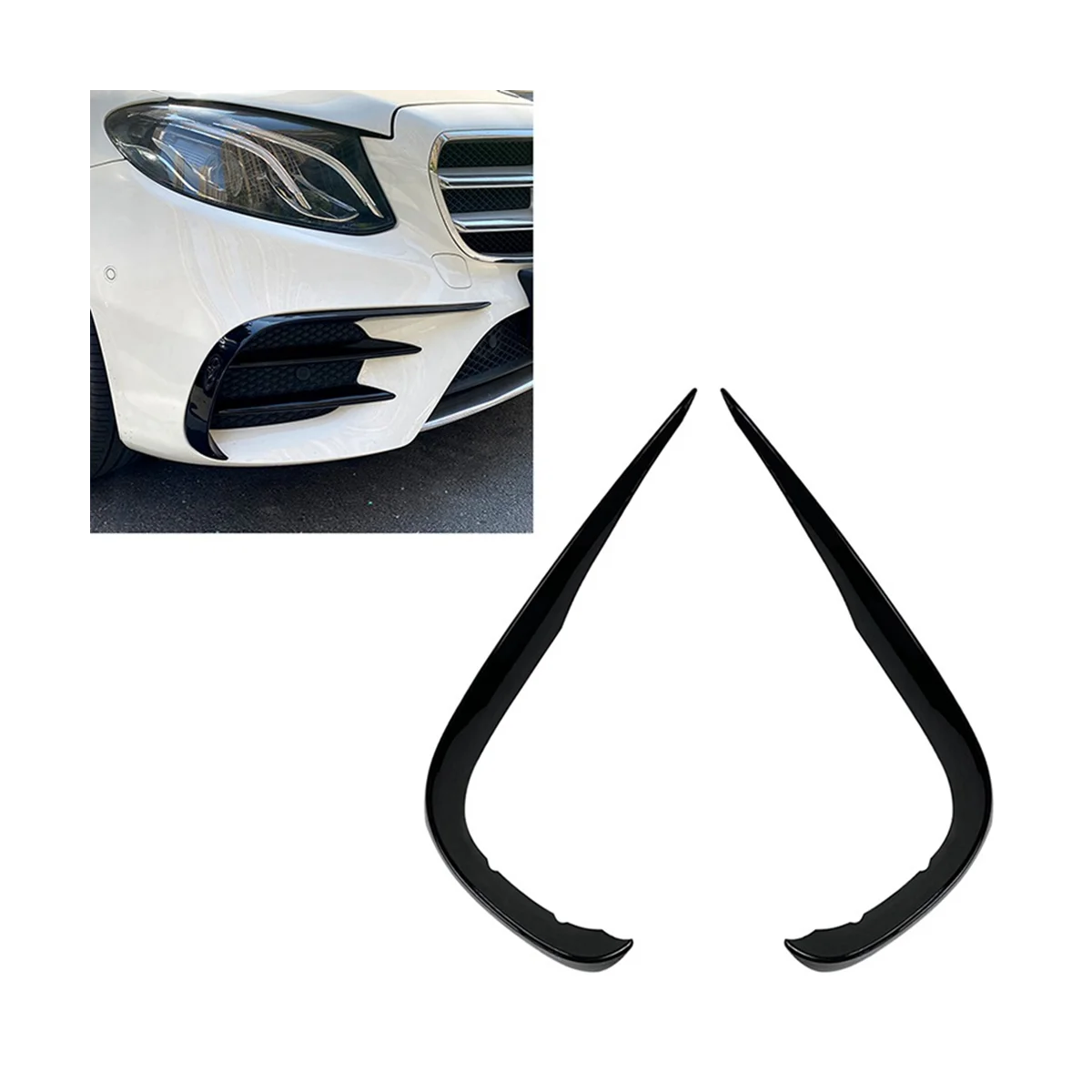 Bumper Spoiler Wind Blade Front Wind Blade Decoration Car for - E-Class W213 2016-2020 E200 260