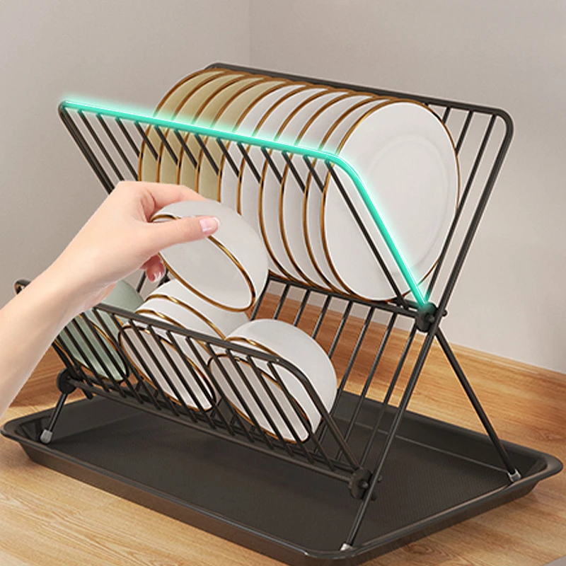 

Folding Drainage Rack, Tabletop Type Household Bowl Rack, Iron Kitchen Storage Rack, Dish Storage Rack