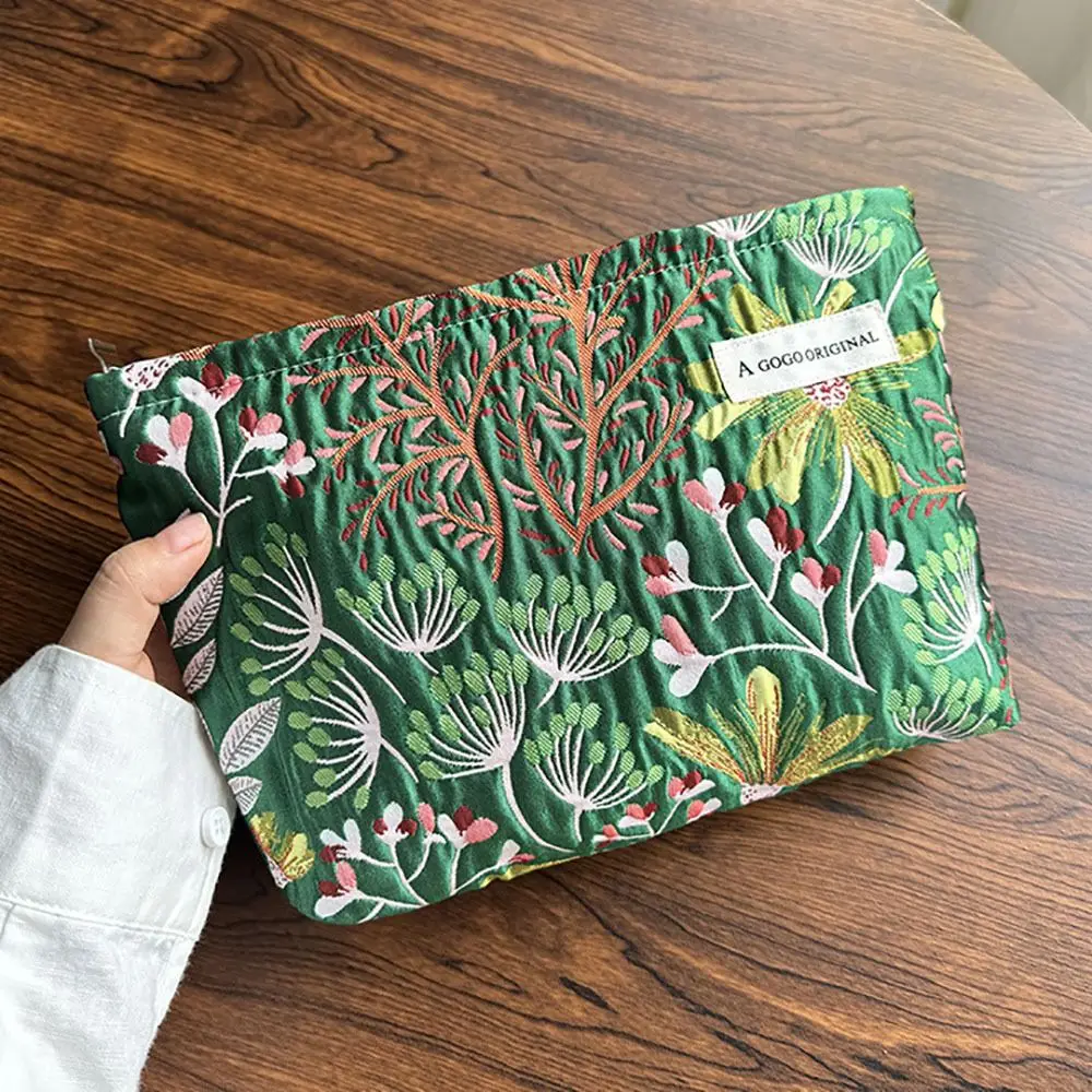 

High Quality Dasiphora Fruticosa Makeup Bag Large Capacity Travel Organizer Cosmetic Bag Portable Toiletry Bag