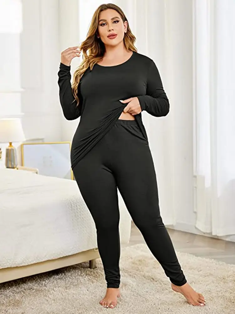 Vrouwen Plus Size Thermische Lange Onderbroek Sets Fleece Gevoerde Base Layer Super Dikke Warme Ondergoed Winter Kleding Suits Ouc1237