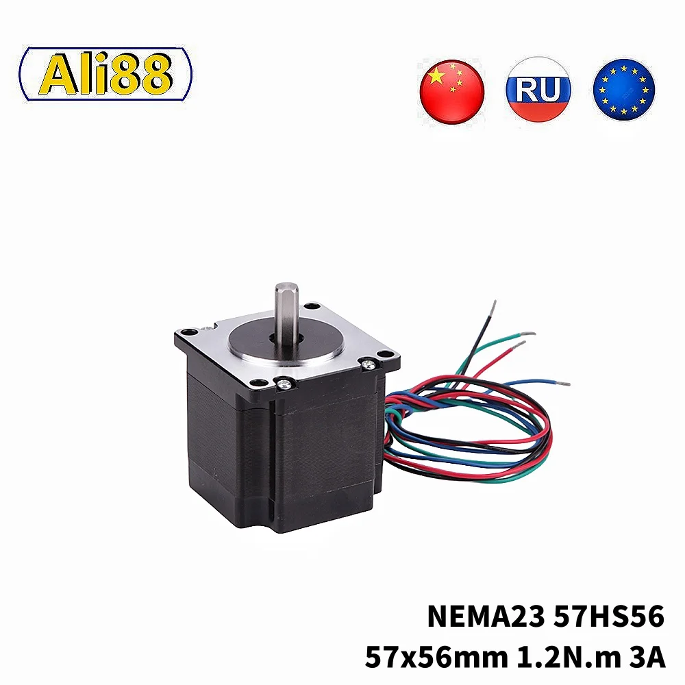 Nema23 single Shaft CNC Stepper motor 57x56 NEMA 23 stepper motor 4-lead Cable 3A 1.2N.m motor 180oz-in for 3D printe Machine