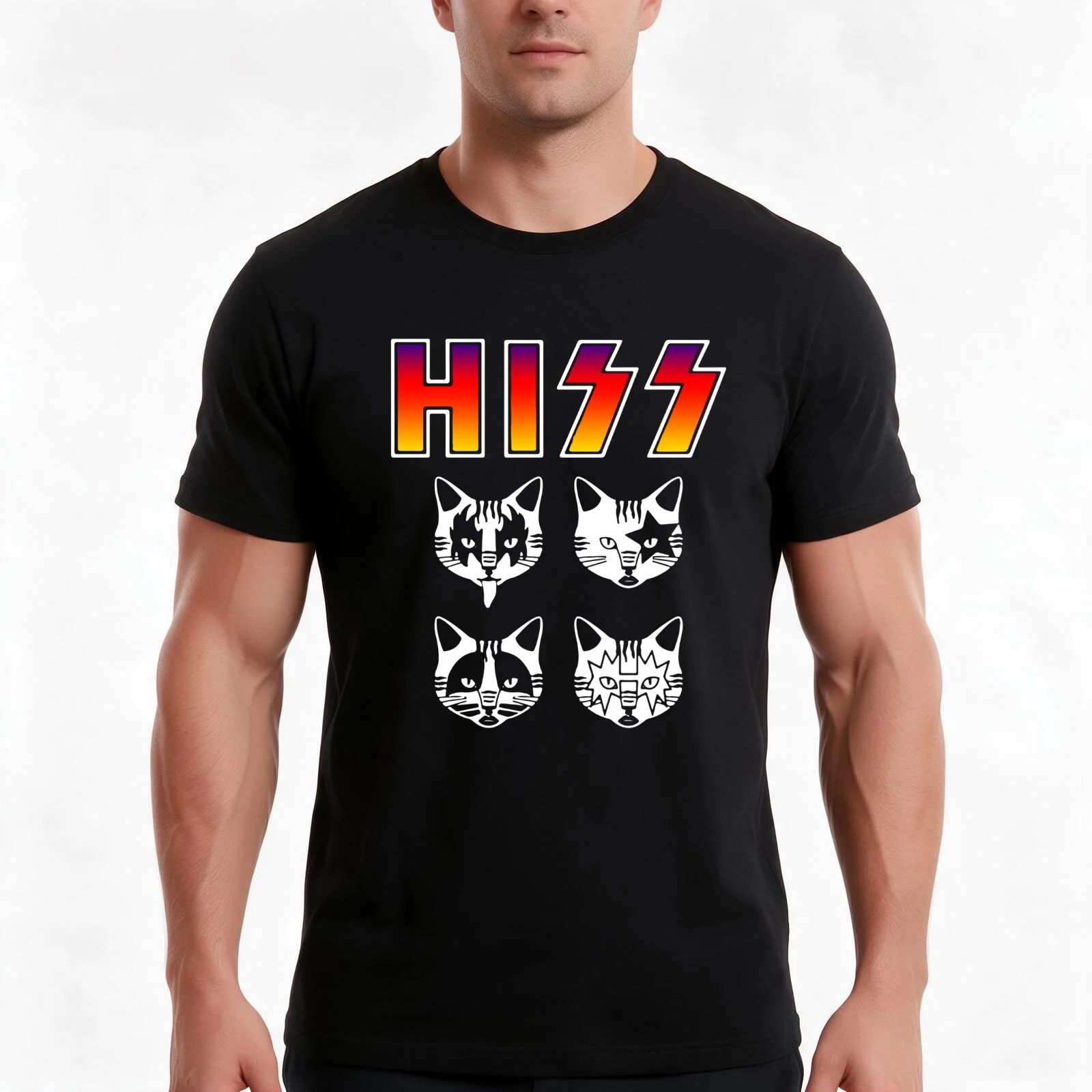 HISS T-Shirt, Summer Casual Cotton Tee, Oversized Streetwear Tops, Vintage Graphic Print, Loose Fit Short Sleeve, 100% Cotton