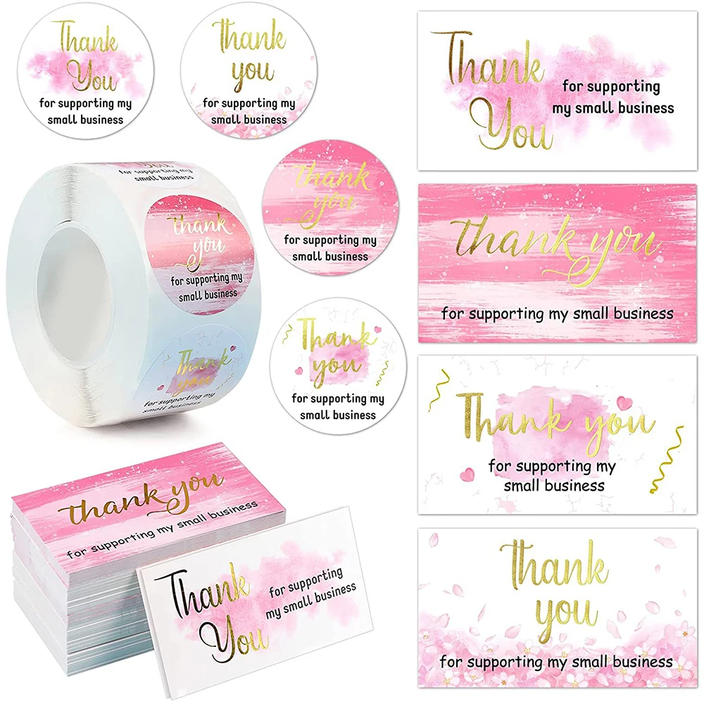 50/500PCS Thank You for Supporting My Small Business Greeting Cards Party Gifts Packaging Decoration  Labels Seals Stickers