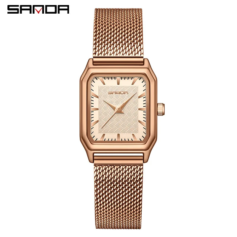 SANDA 1121 Luxury Original Watch for Woman Waterproof Mesh Quartz Ladies Watch High Quality Women\'s Watches Elegant Female Clock