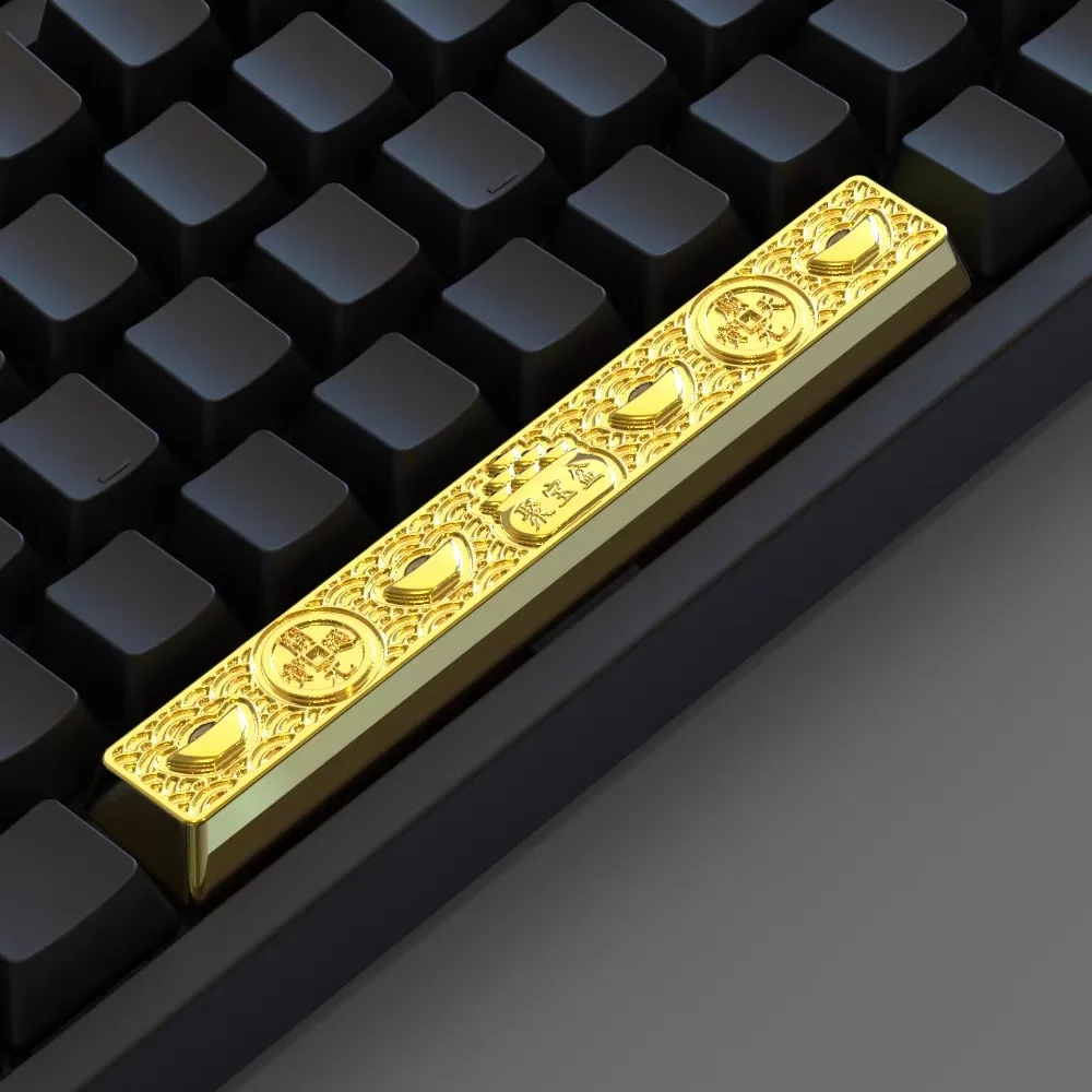 Metal Spacebar Keycap Custom Cornucopia 6.25U Point Cherry Artisan Keycaps Originality Gold Key Caps Mechanical Keyboard Gift