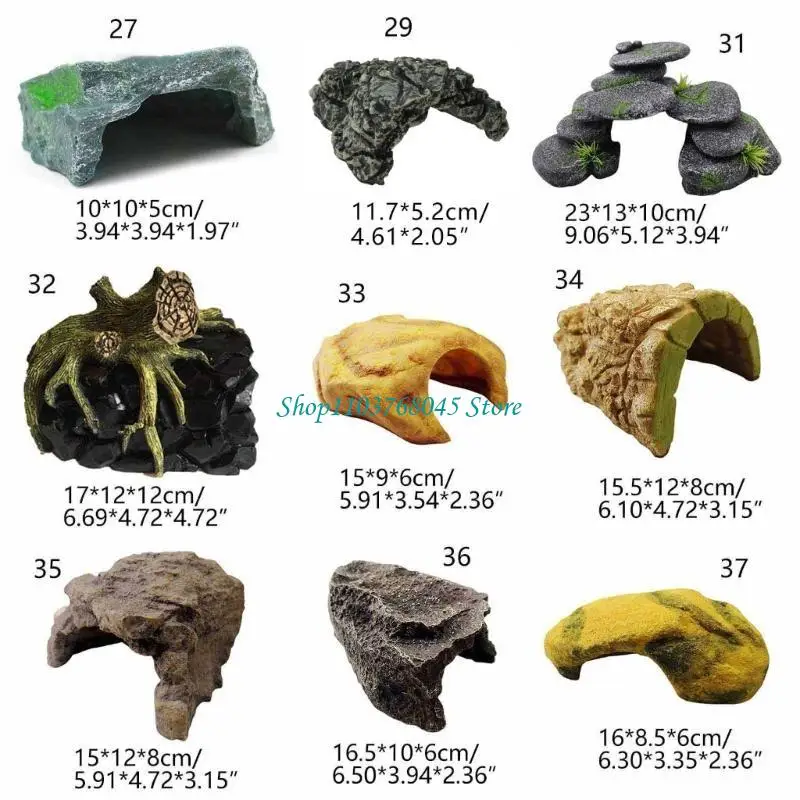 Aquariums Rock Stone Cave Decorations Fish Tanks Sinkable Ornament Aquatic Pet FishTanks Cave House for Tortoises Hiding - view 6