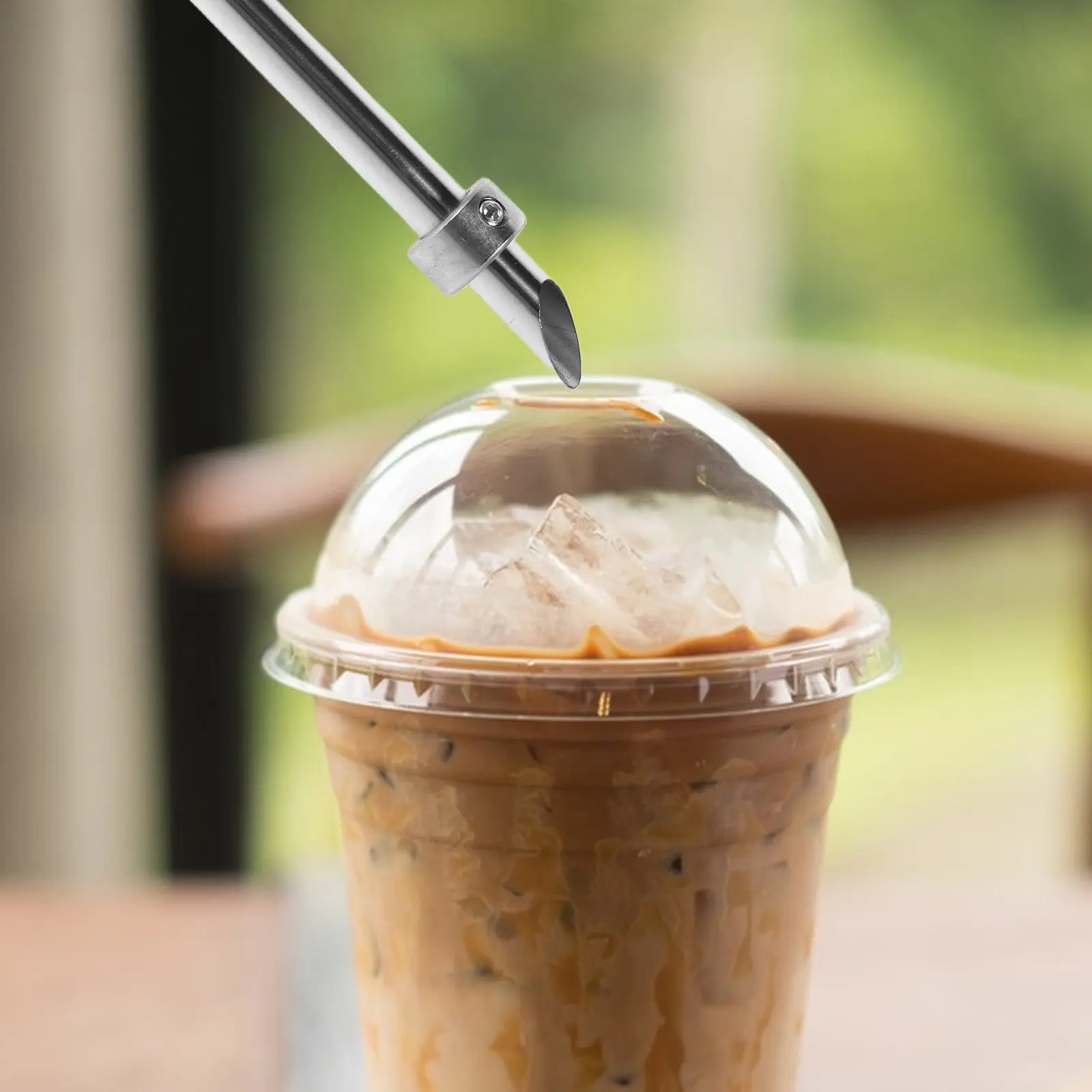Stainless Steel Straw Puncher Straw Hole Puncher Plastic Lid Punch Tool Lemonade Cup Hole Punch Fast Food Beverage Drink