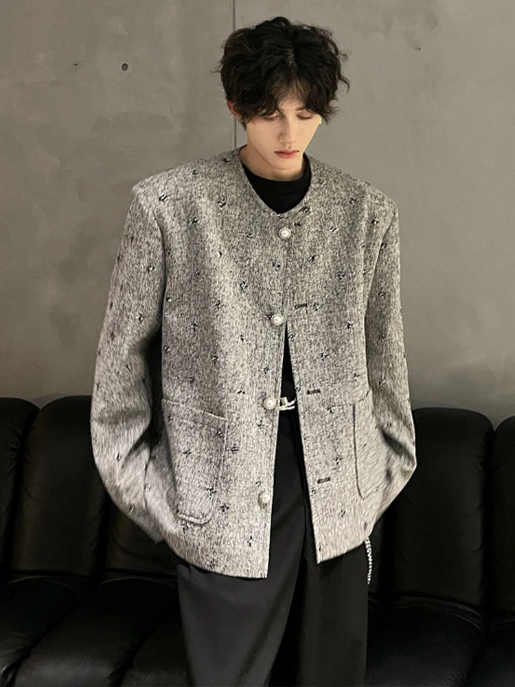 

Fashionable Pad Shoulder Men's Jacket Youthful Style Korean Trend Autumn Wear Casual Handsome Atmosphere Small Fragrance Style