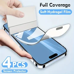 4Pcs Hydrogel Film Full Cover For iPhone 11 12 13 14 Pro Max HD Screen Protector For IPhone6 8 7Plus XS XR SE2/3 Not Glass