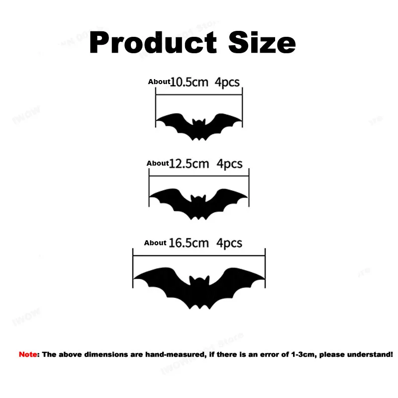 Halloween Decoration 3D Black PVC Bat Halloween Party DIY Decor Wall Sticker Bar Room Halloween Party Scary Decos Props