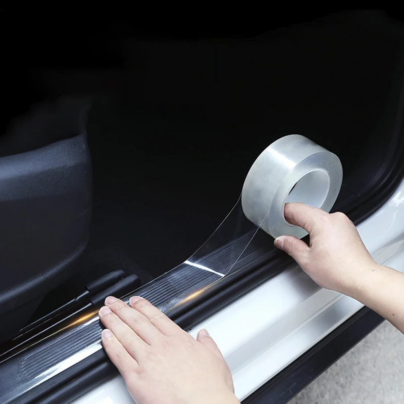 Car Door Anti Scratch Stickers Transparent Protector Nano Tape Auto Trunk Sill Scuff Protector Film Door Edge Protective