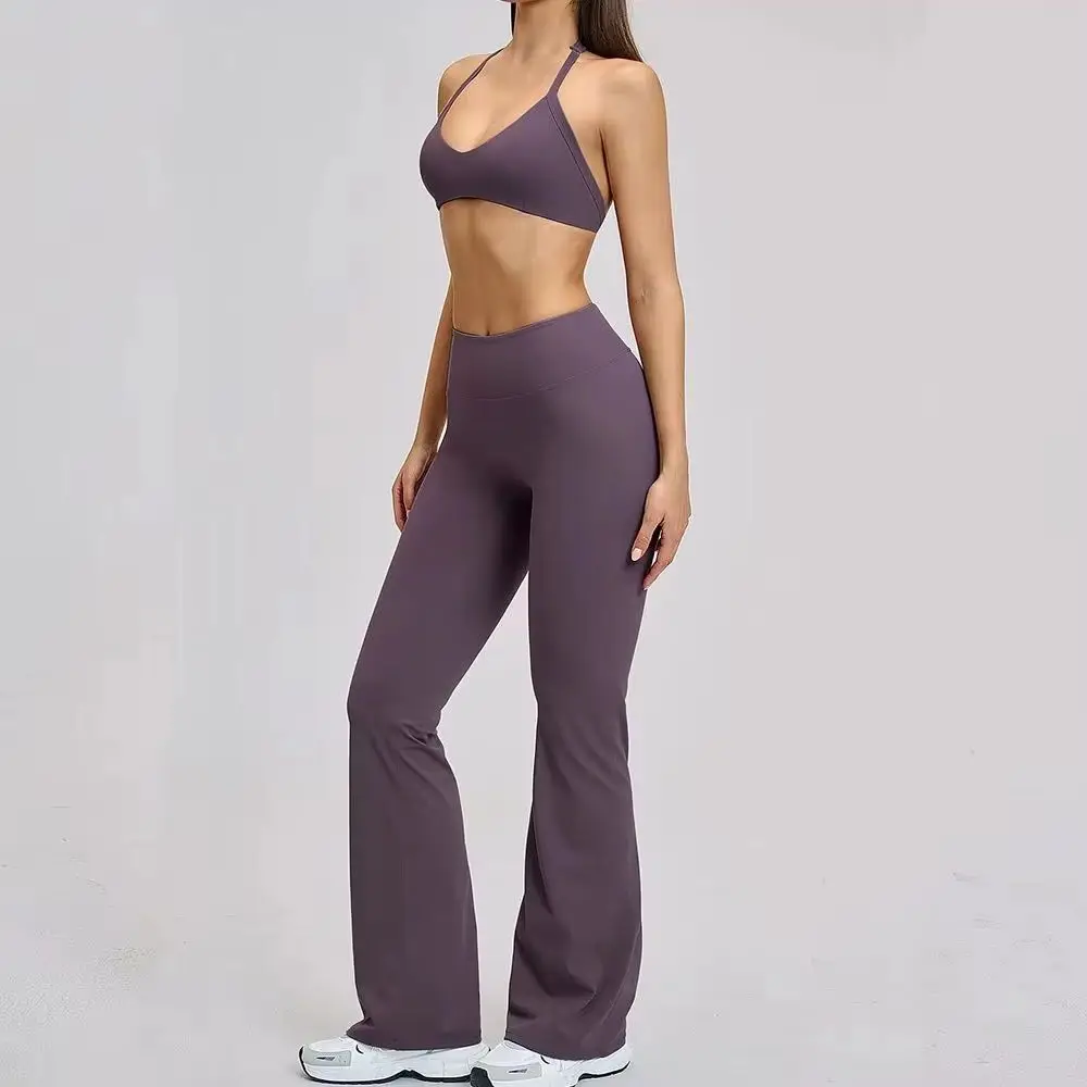 Ensemble de survêtement sans couture 2 pièces pour femme, tenue de yoga, vêtements de sport, legging