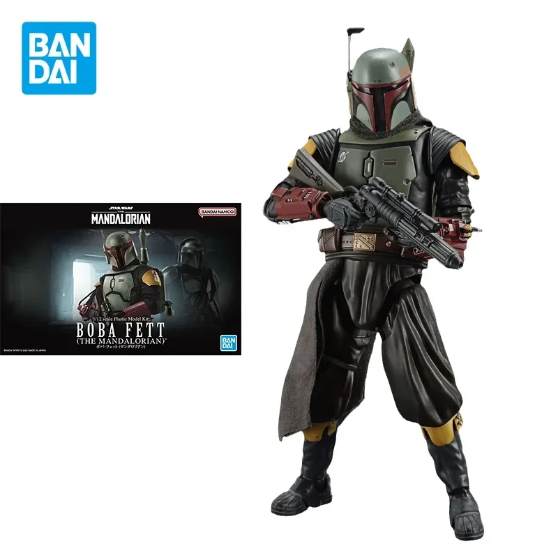 โมเดลตุ๊กตาขยับแขนขาได้อะนิเมะเเท้1/12 Boba Fett ประกอบลายภาพยนตร์สตาร์วอร์ส Bandai ของแท้ของเล่นสะสมของขวัญ