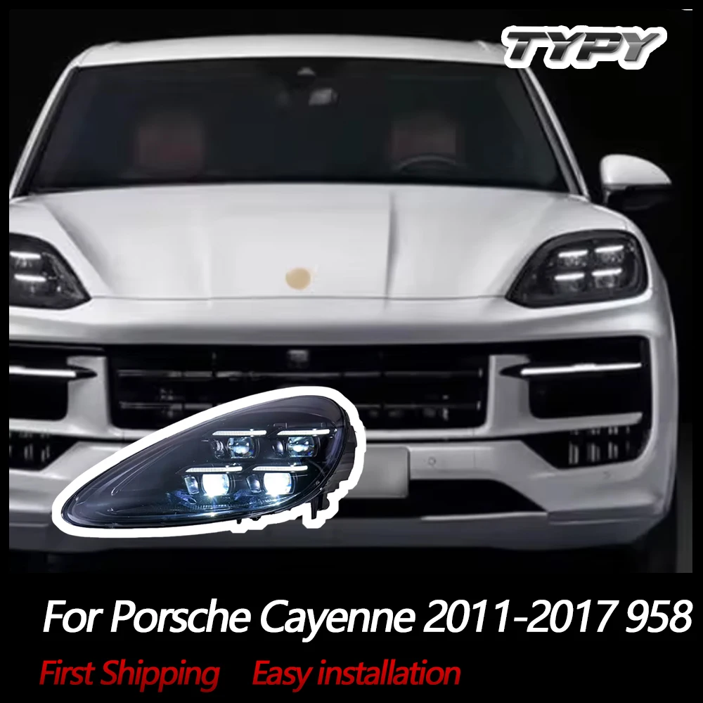 

Автомобильные фары для Porsche Cayenne, 2011-2017 958, светодиодные лазерные матричные головные лампы, обновление 2024, стиль