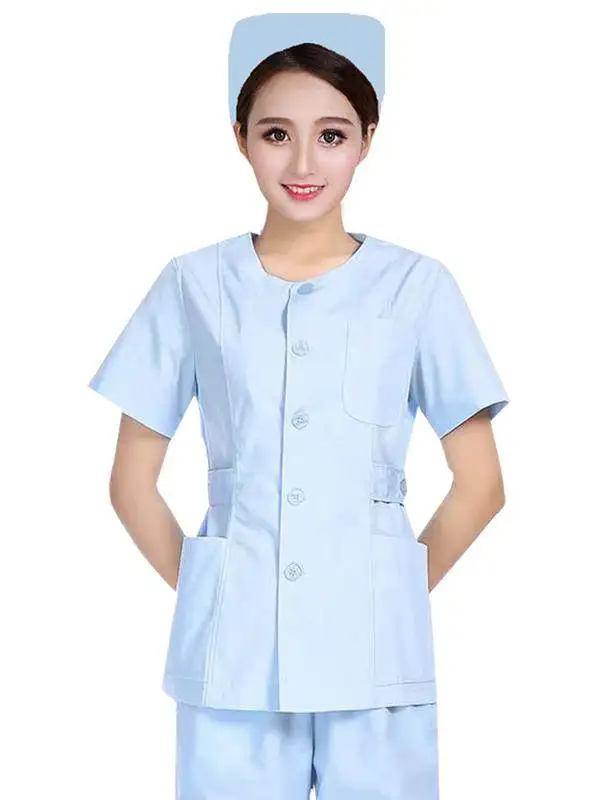 new-nurse-uniforms-fattened-plus-size-split-set-women's-oral-dental-nurse-uniforms