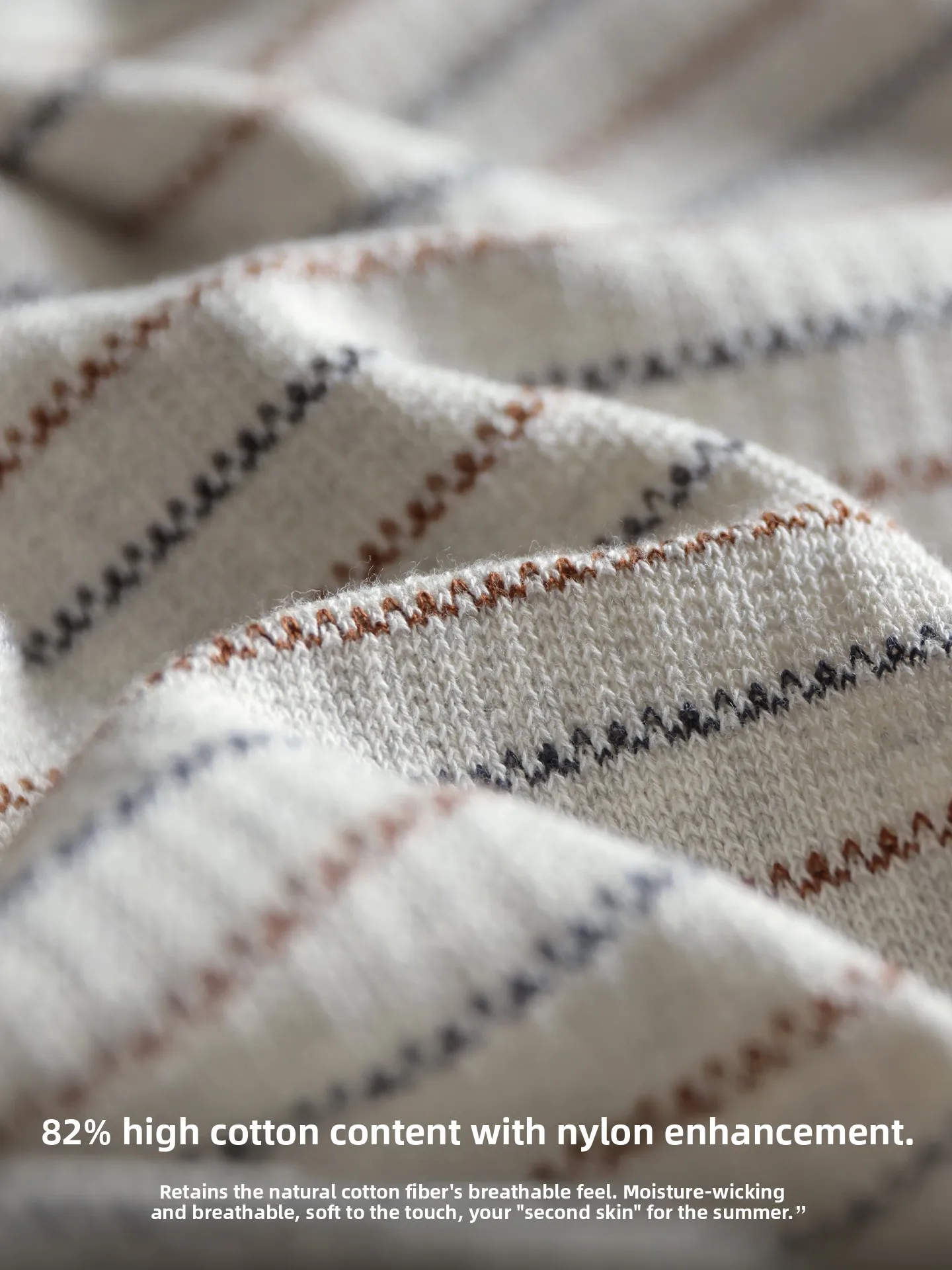 Summer New American Contrast Color Stripe Knitted  Shirt Men Loose Retro Style Commute Texture Breathable Short Sleeve